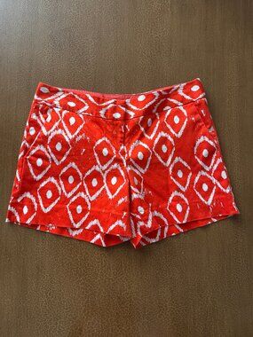 The Limited Drew Fit - Orange & White Pattern Short - Size 8